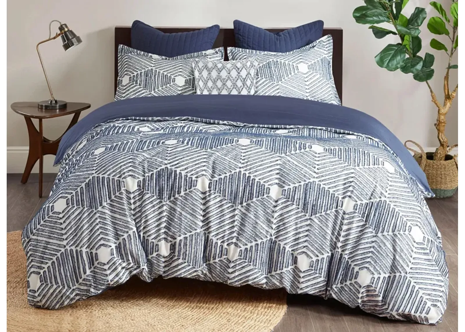 Ellipse 3-pc. Comforter Set in Navy by E&E Co Ltd