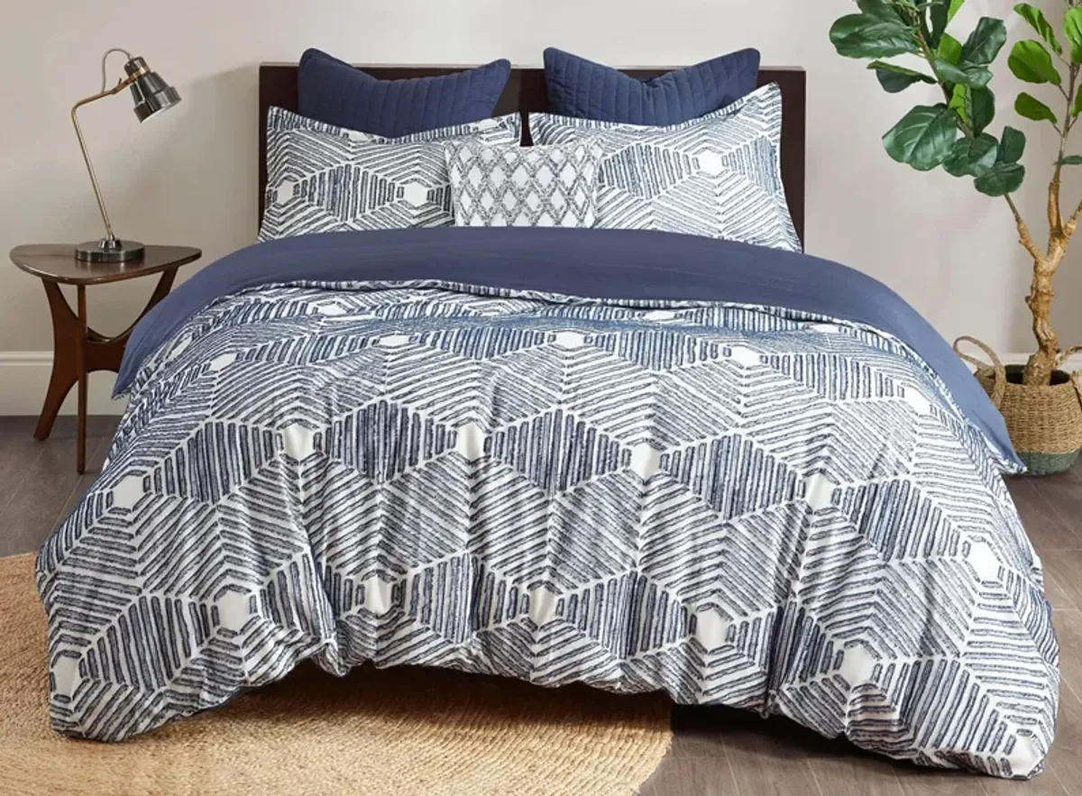 Ellipse 3-pc. Comforter Set in Navy by E&E Co Ltd