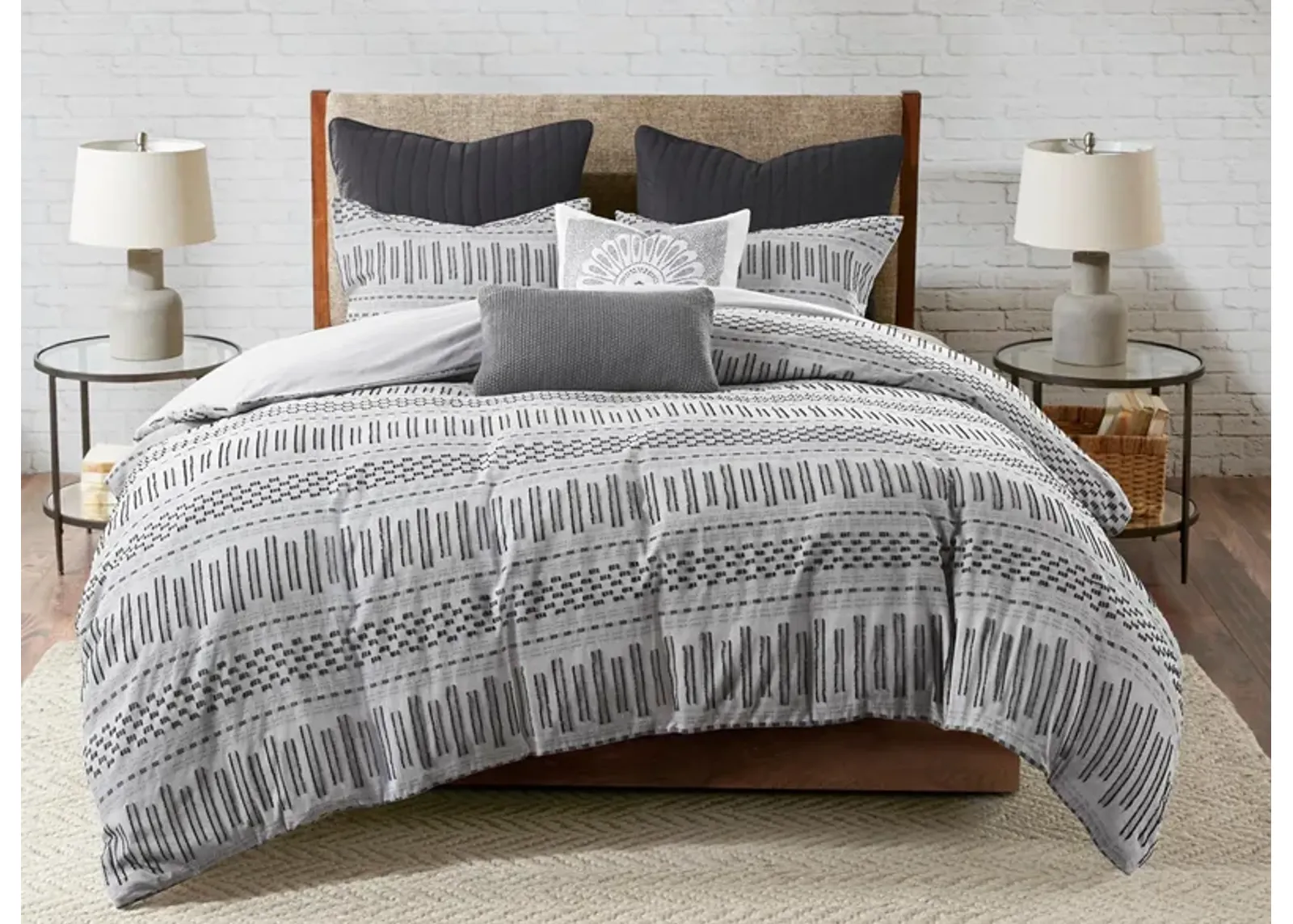 Rhea 3-pc. Comforter Mini Set in Gray by E&E Co Ltd