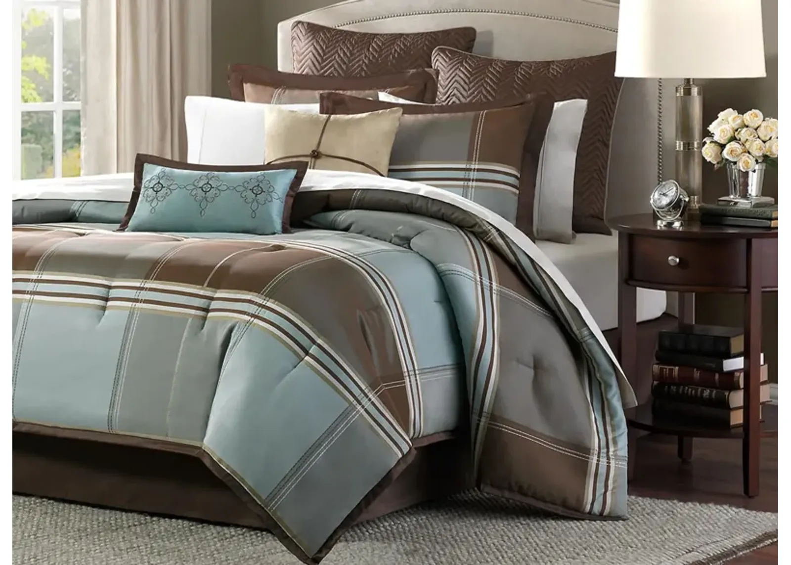 Lincoln Square 8-pc. Comforter Set in Brown by E&E Co Ltd