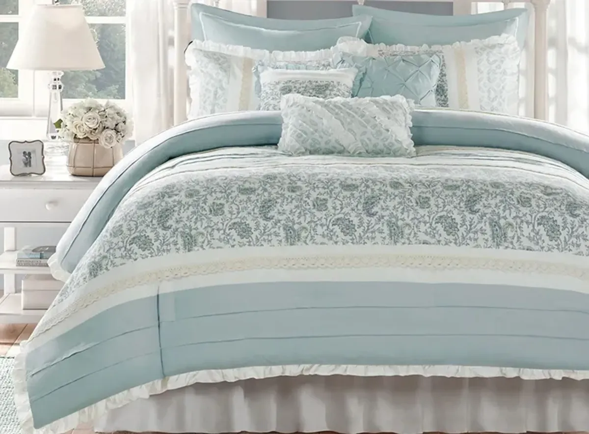 Dawn 9-pc. Comforter Set in Blue by E&E Co Ltd