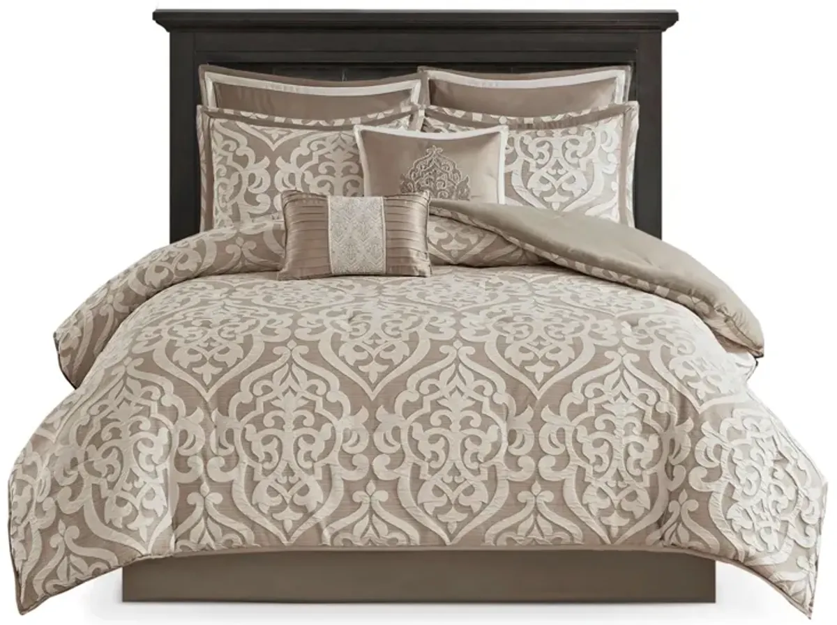 Odette 8-pc. Comforter Set in Tan by E&E Co Ltd