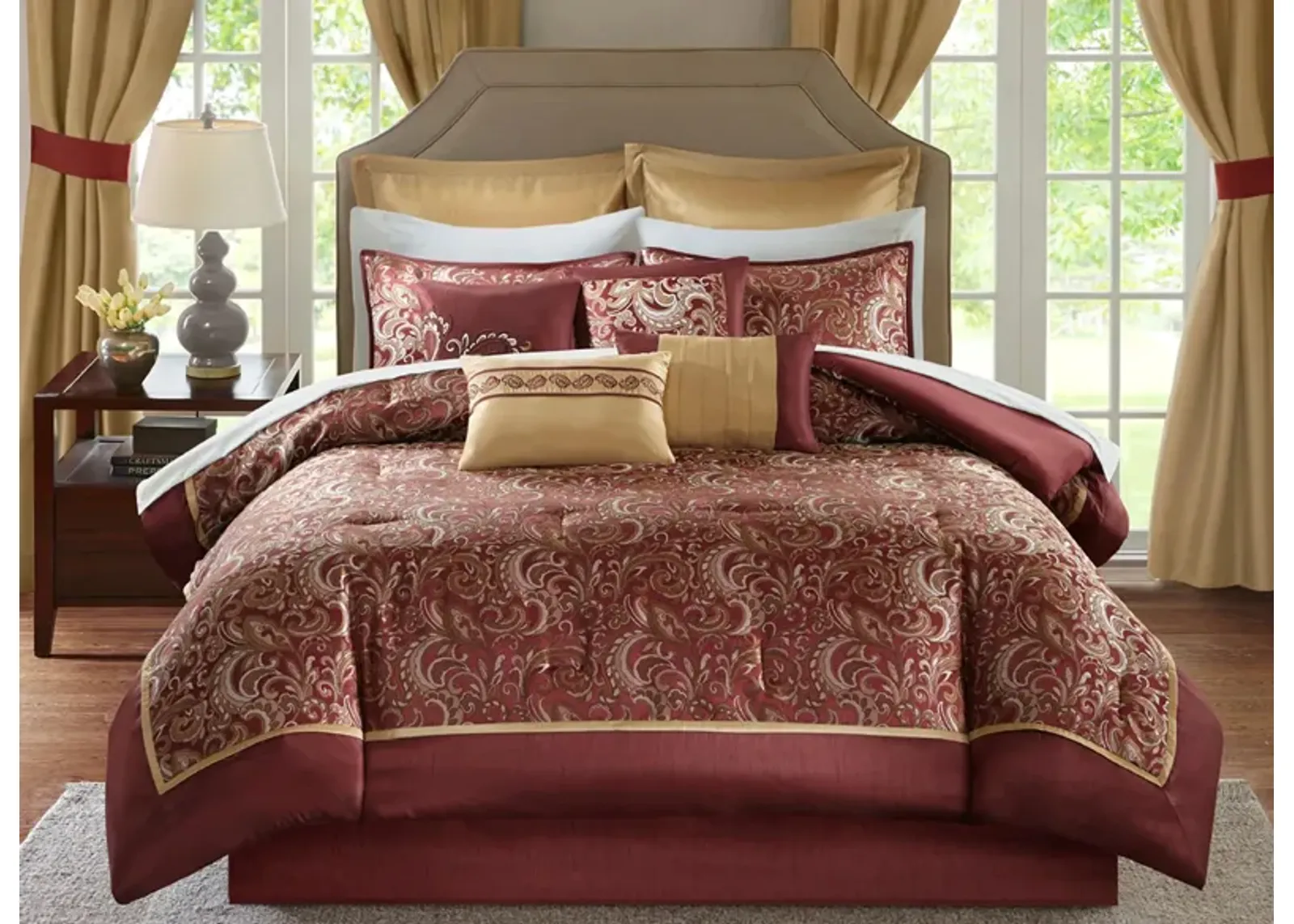 Brystol 24-pc. Comforter Set in Red by E&E Co Ltd