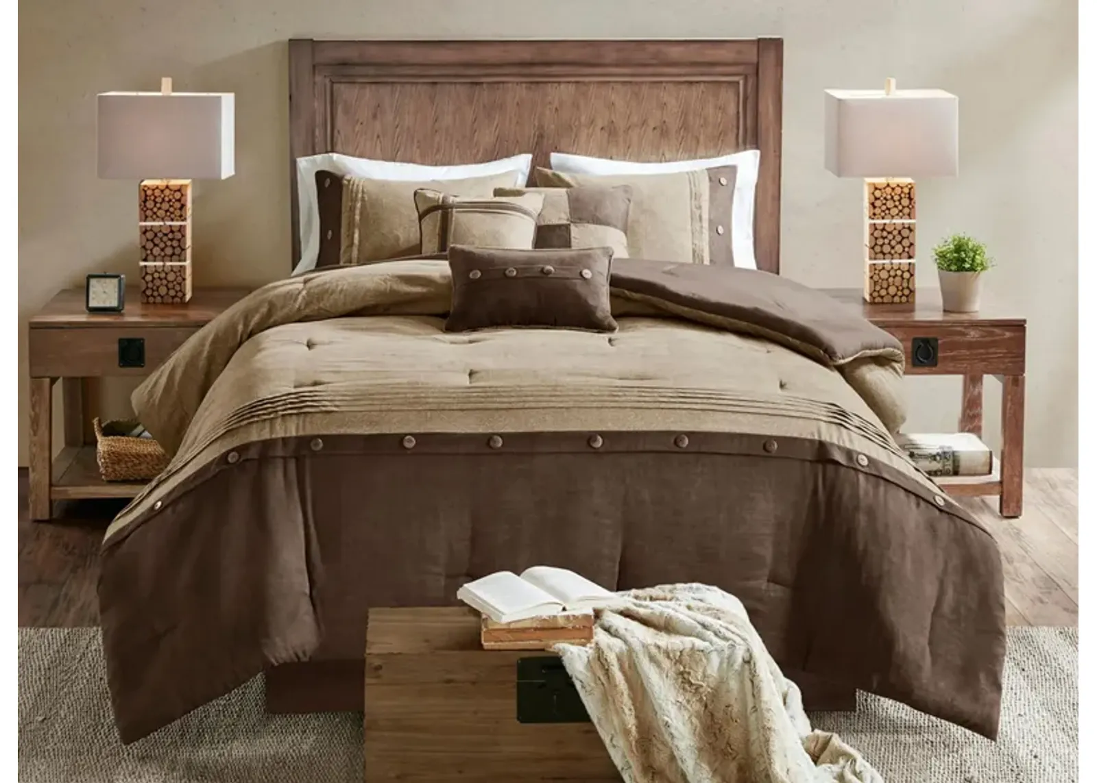 Boone 7-pc. Comforter Set in Brown by E&E Co Ltd