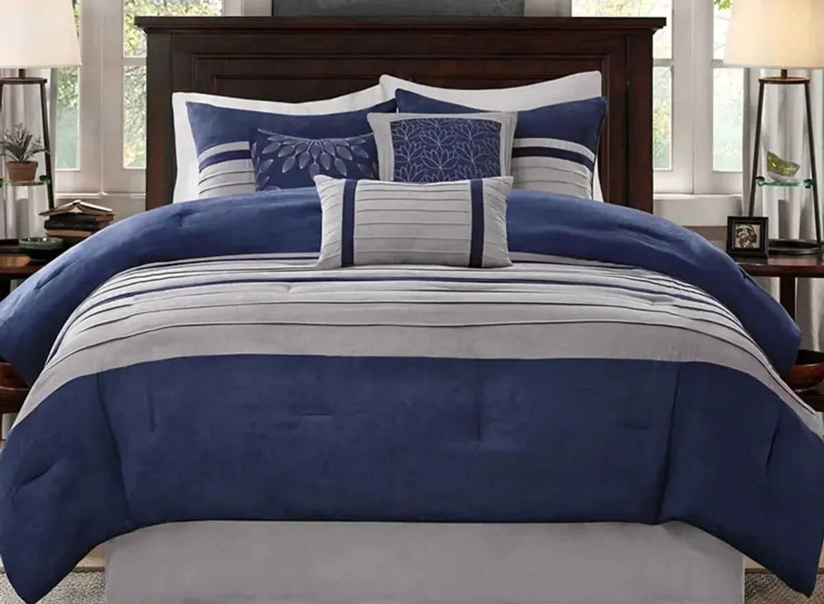 Palmer 7-pc. Comforter Set in Blue by E&E Co Ltd