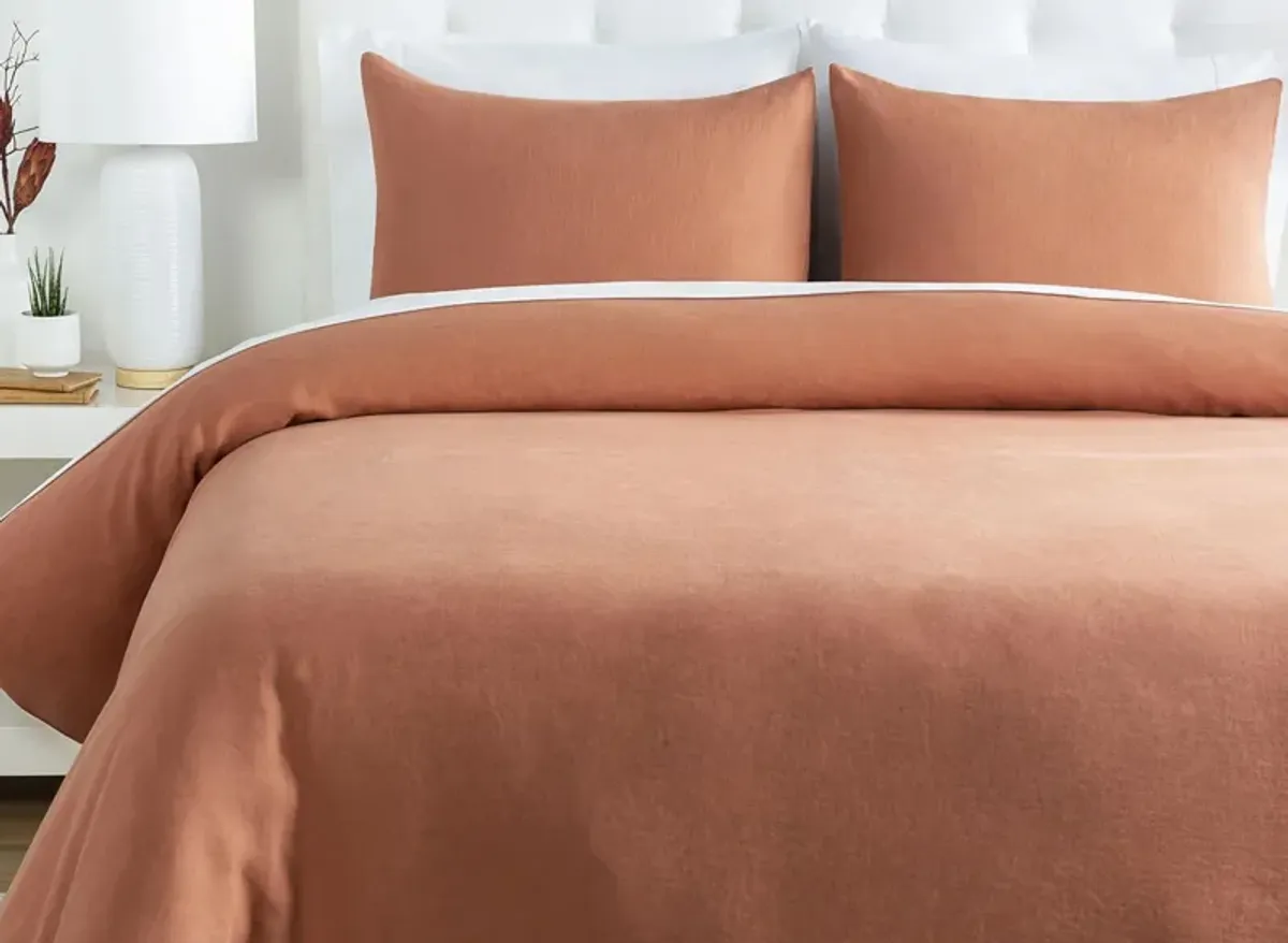 Dawson King/Cal King Duvet Set in Burnt Orange by Surya