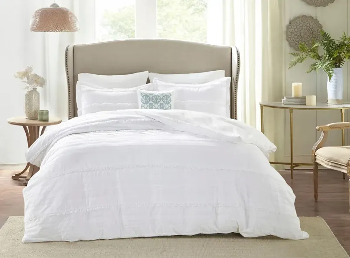 Celeste 4-pc. 2-in-1 Duvet Set in White by E&E Co Ltd