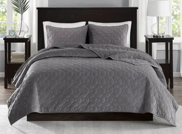 Harper Faux Velvet Reversible 3-pc. Coverlet Set