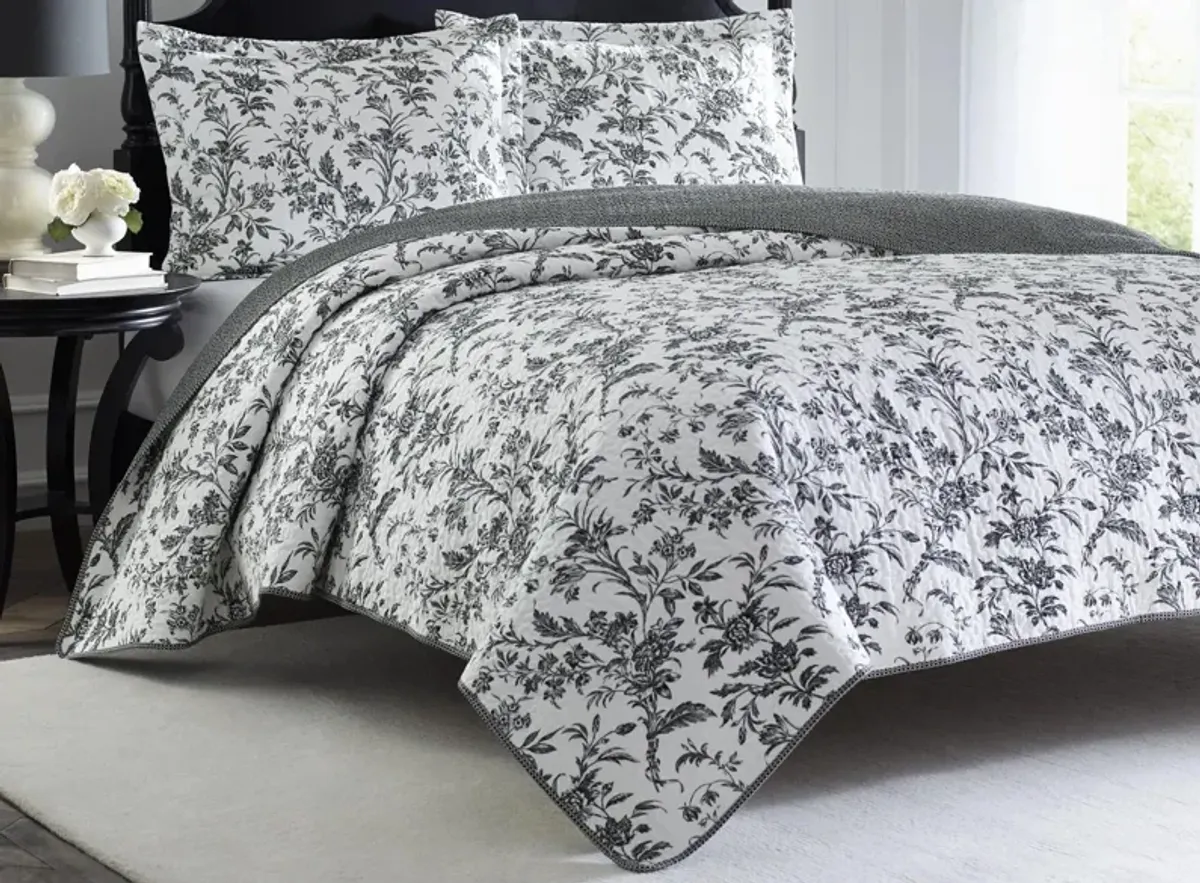 Amberley-2 Piece Quilt Set in BLACK/WHITE by Revman International