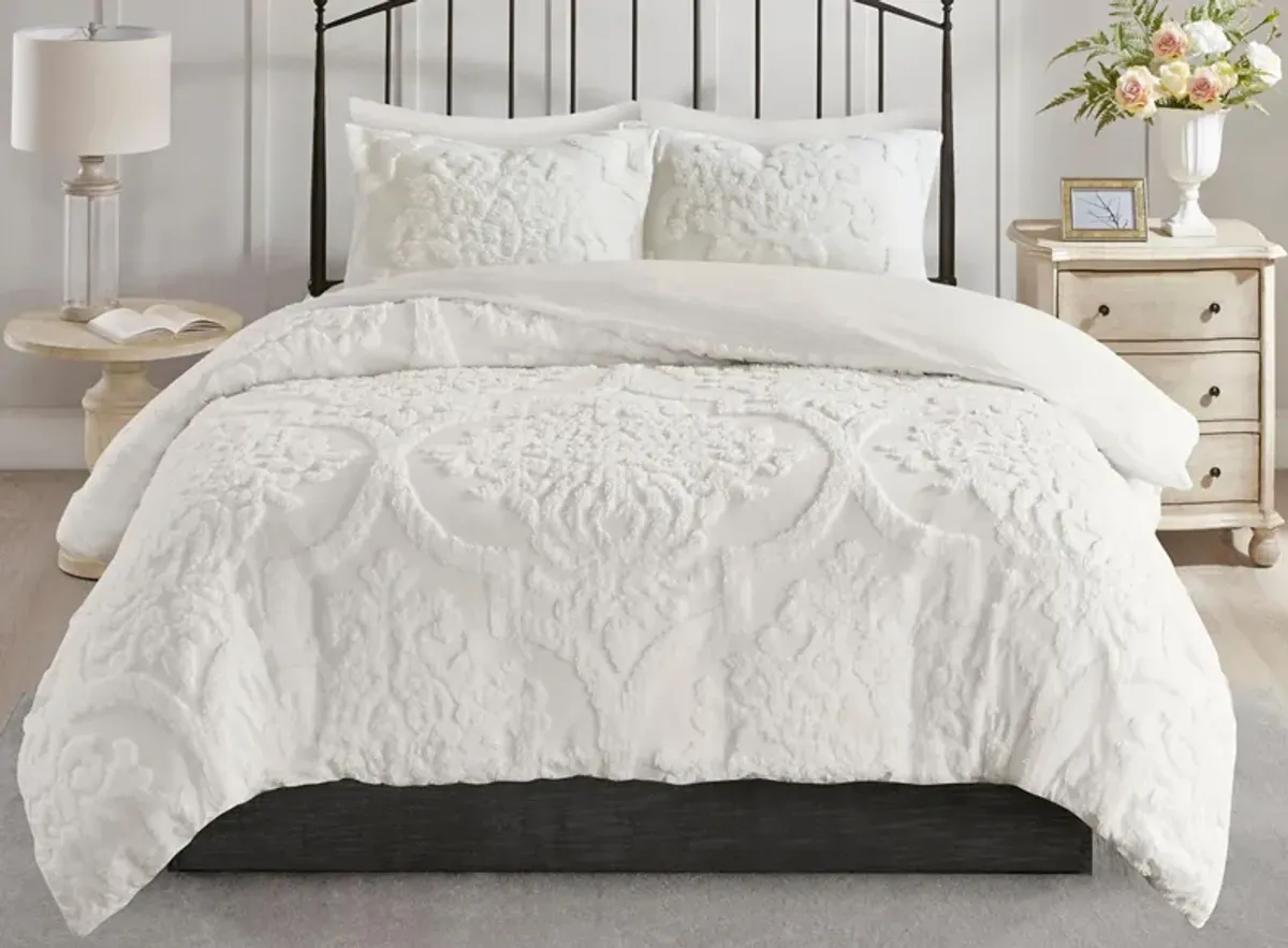 Viola 3-pc. Duvet Cover Set in White by E&E Co Ltd