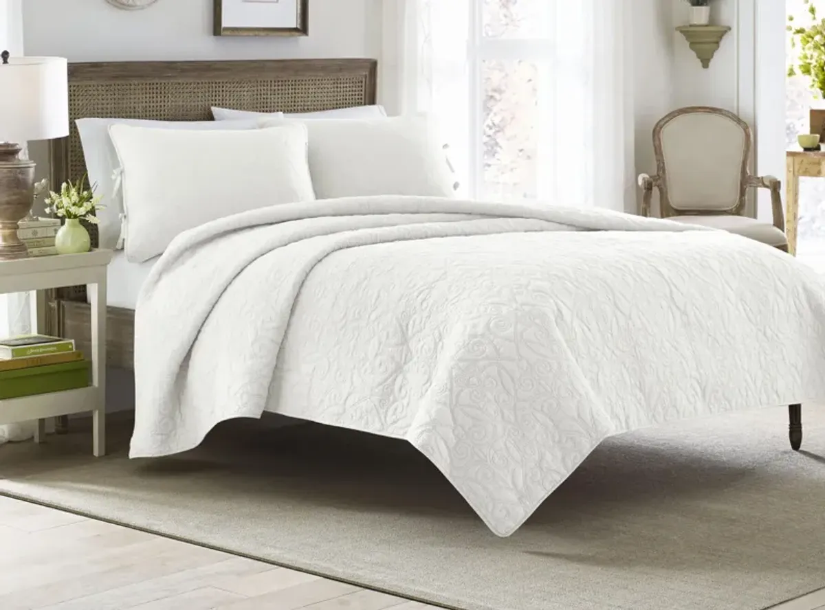 Felicity-2 Piece Quilt Set in WHITE by Revman International