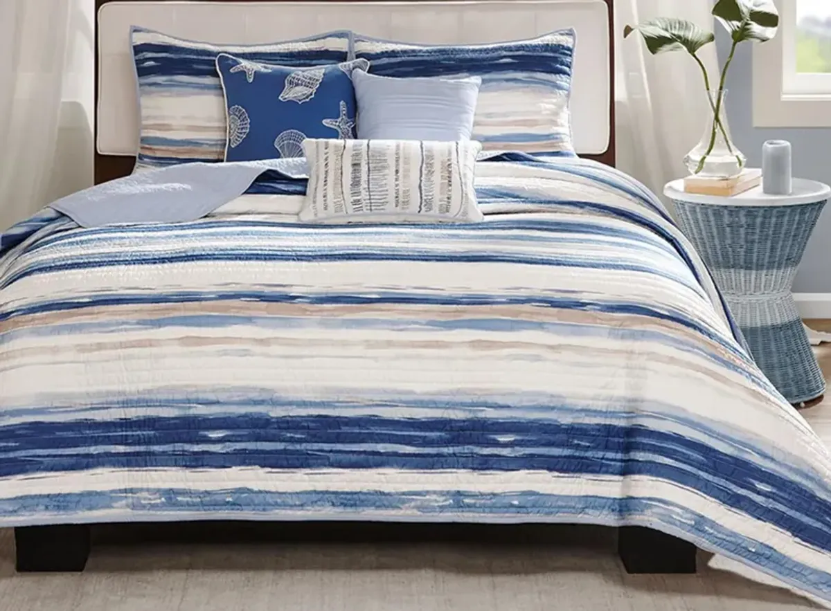 Marina 6-pc. Coverlet Set in Blue by E&E Co Ltd