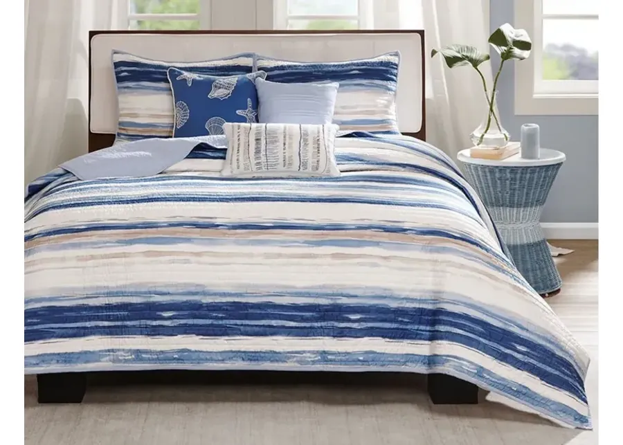 Marina 6-pc. Coverlet Set in Blue by E&E Co Ltd