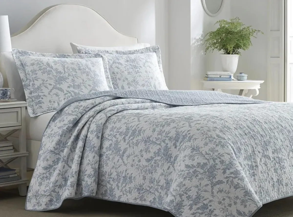 Amberley-2 Piece Quilt Set in SOFT BLUE by Revman International