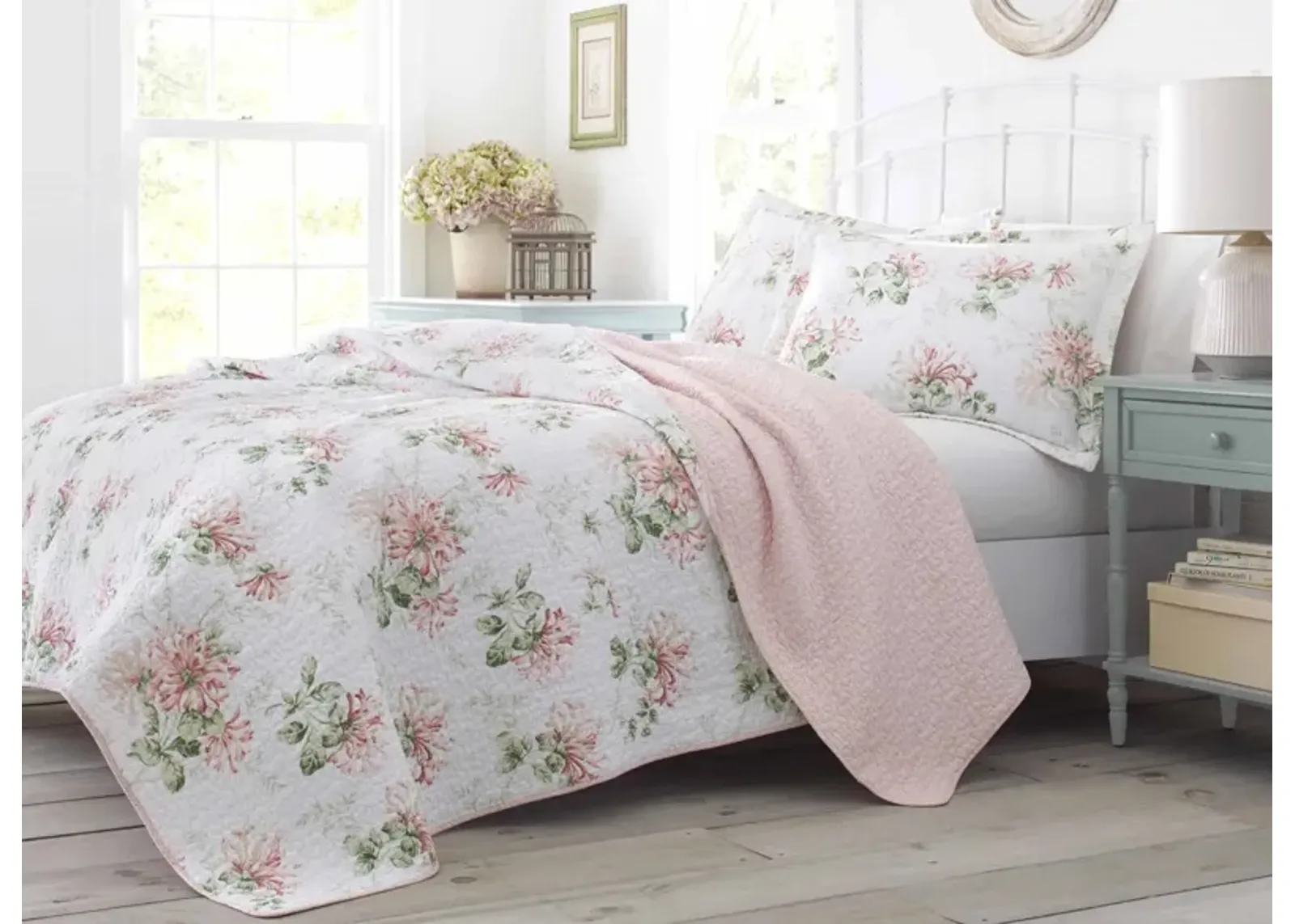 Honeysuckle-2 Piece Quilt Set in BLUSH by Revman International