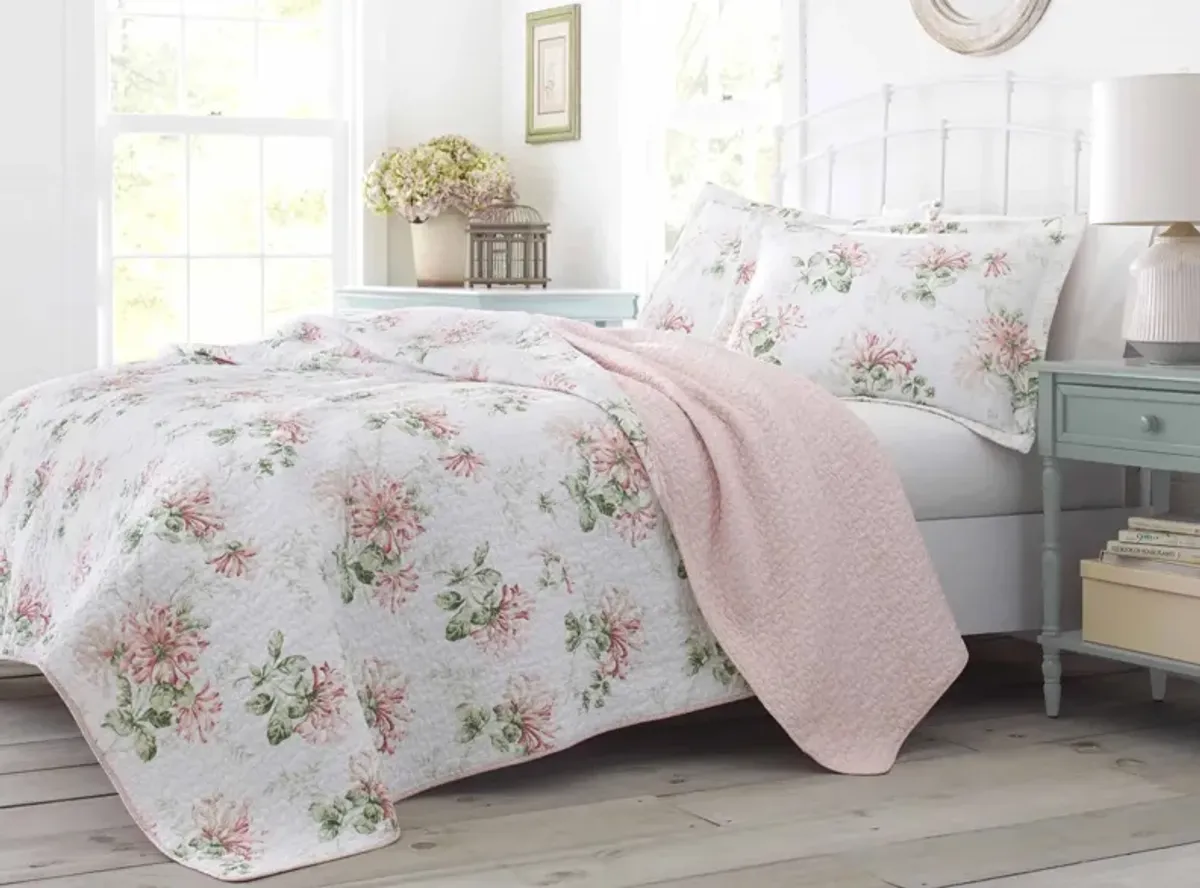 Honeysuckle-2 Piece Quilt Set in BLUSH by Revman International