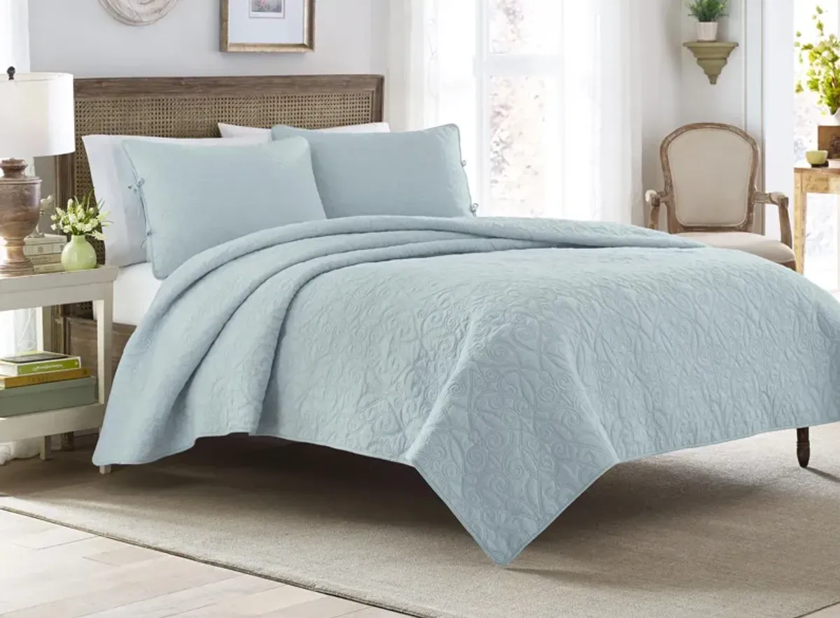 Felicity-3 Piece Quilt Set in BREEZE BLUE by Revman International