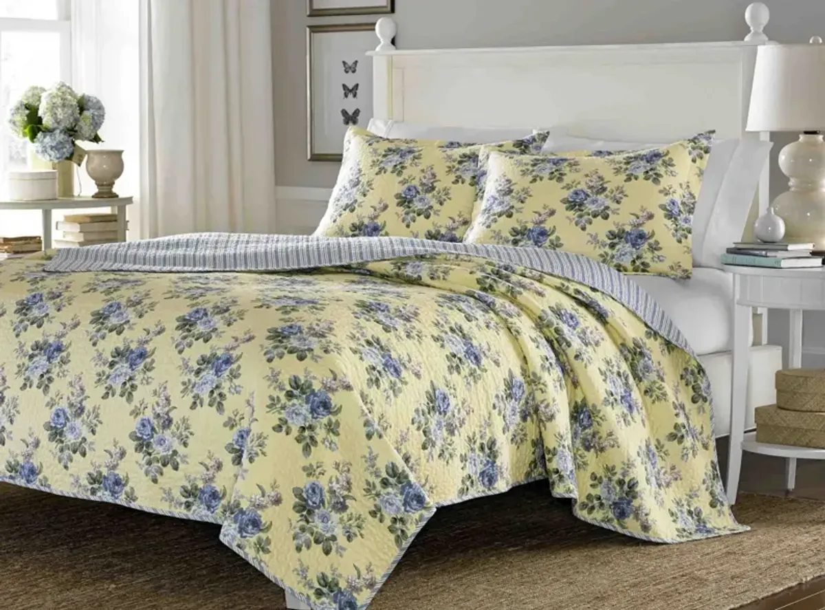 Linley-2 Piece Quilt Set in PALE YELLOW by Revman International