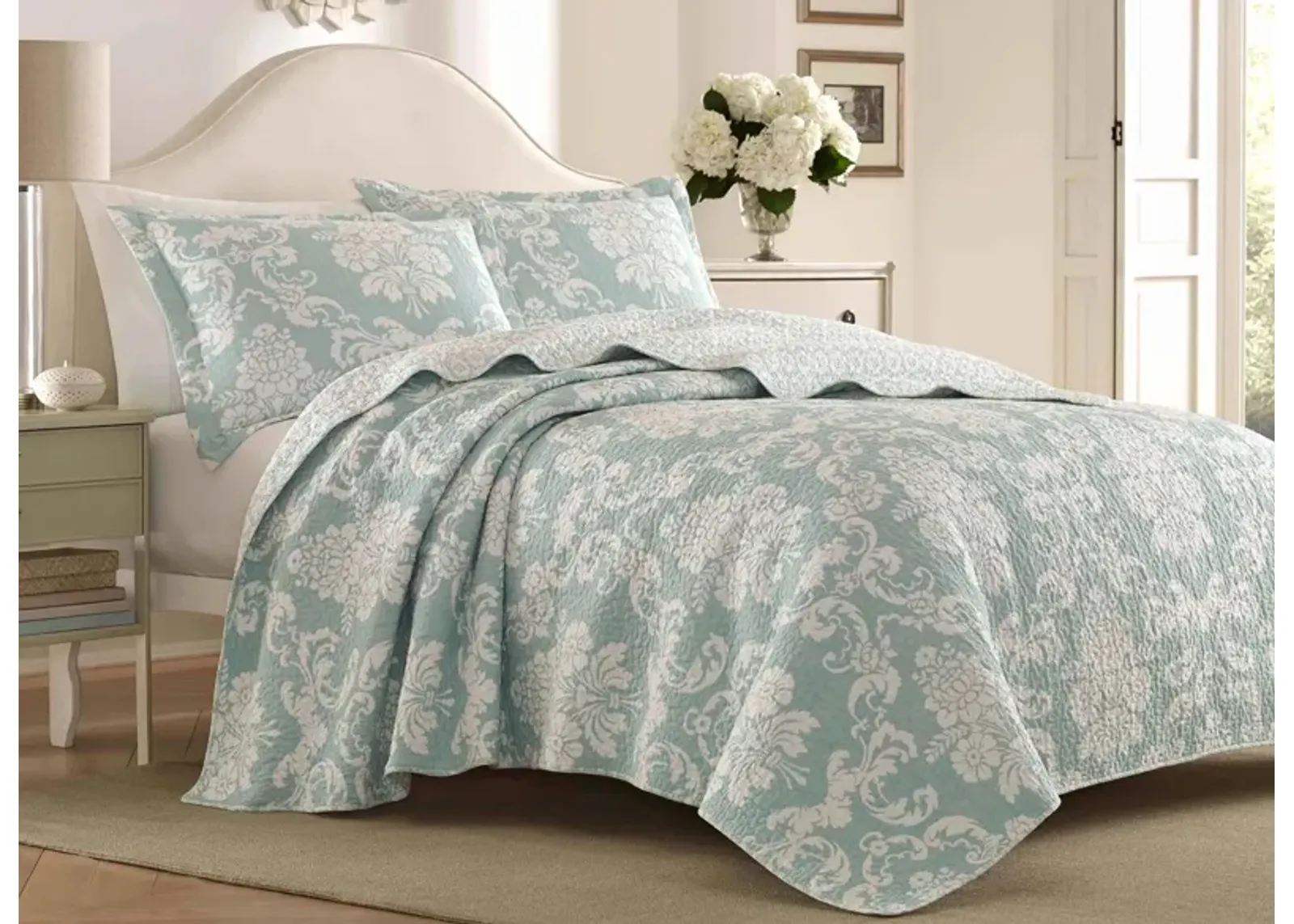 Venetia-2 Piece Quilt Set in DUCK EGG by Revman International