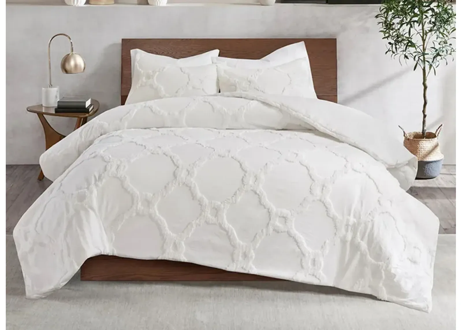 Pacey Comforter Set in White by E&E Co Ltd