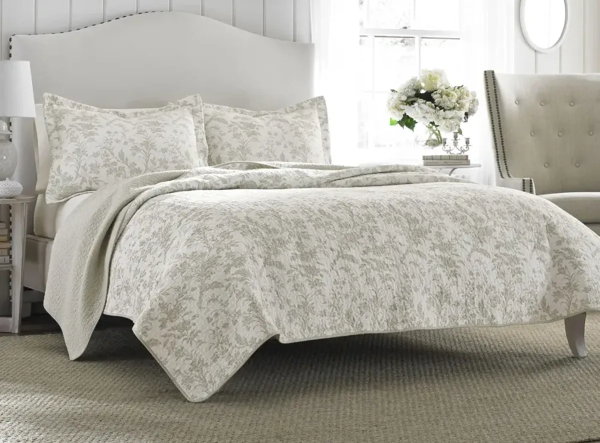 Amberley-2 Piece Quilt Set in BISCUIT by Revman International