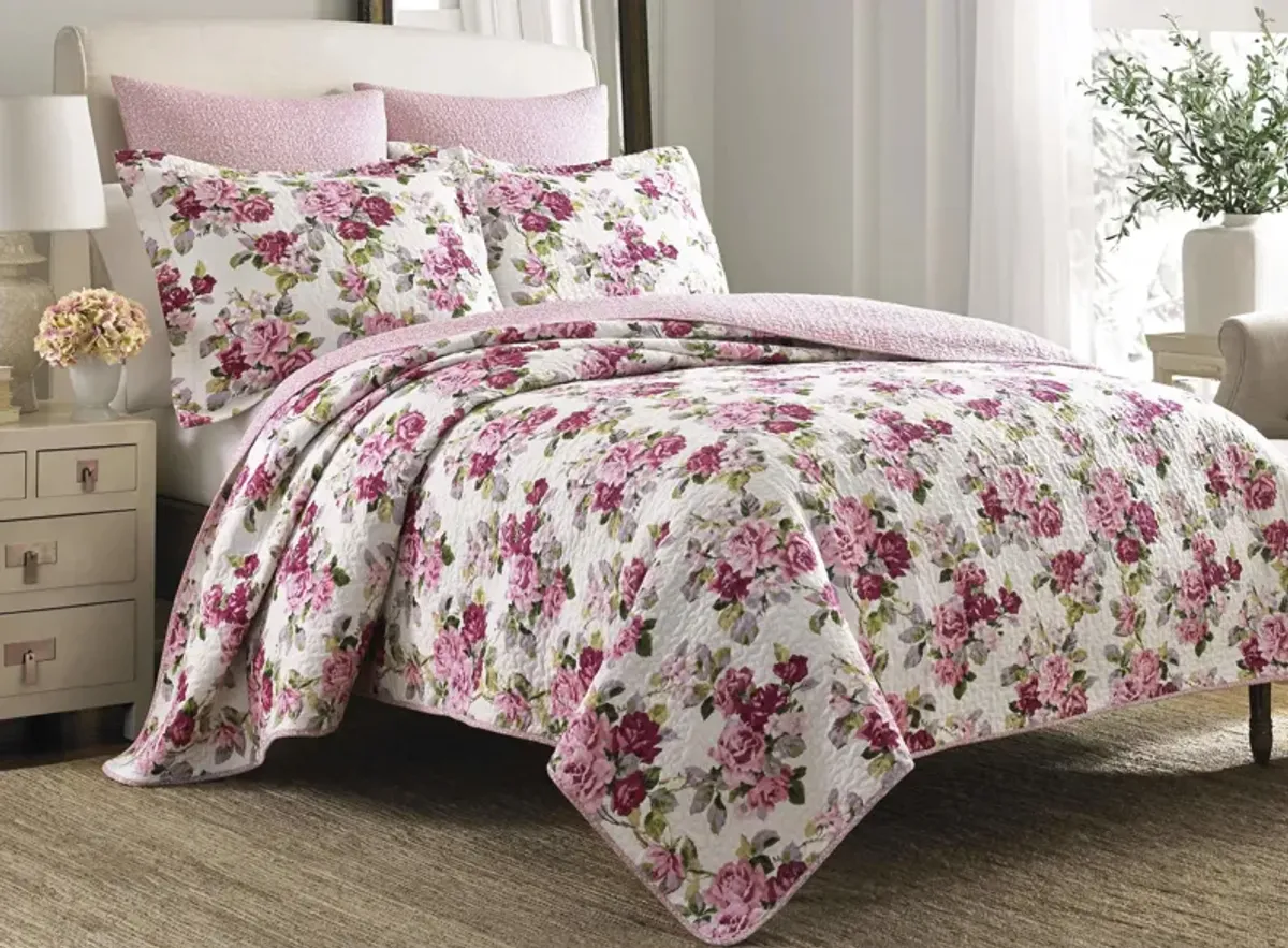 Lidia-2 Piece Quilt Set in MULTI PINK by Revman International