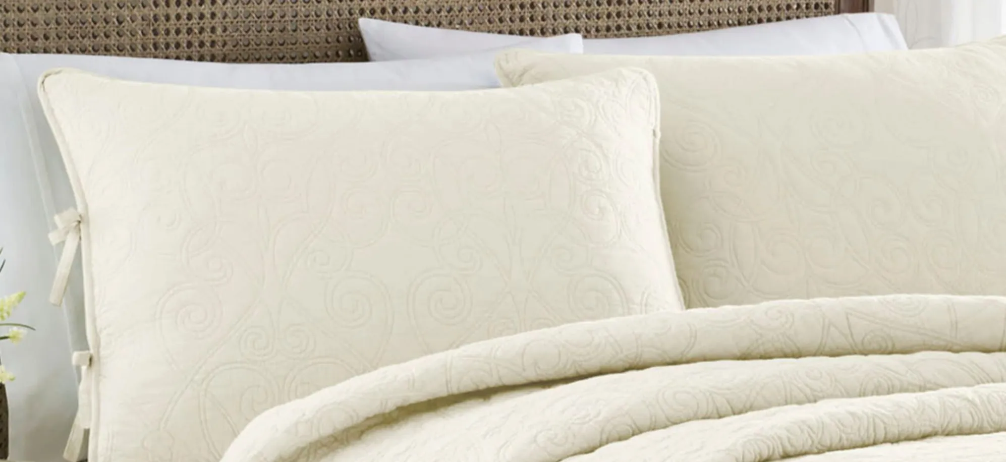 Felicity-2 Piece Quilt Set in IVORY by Revman International