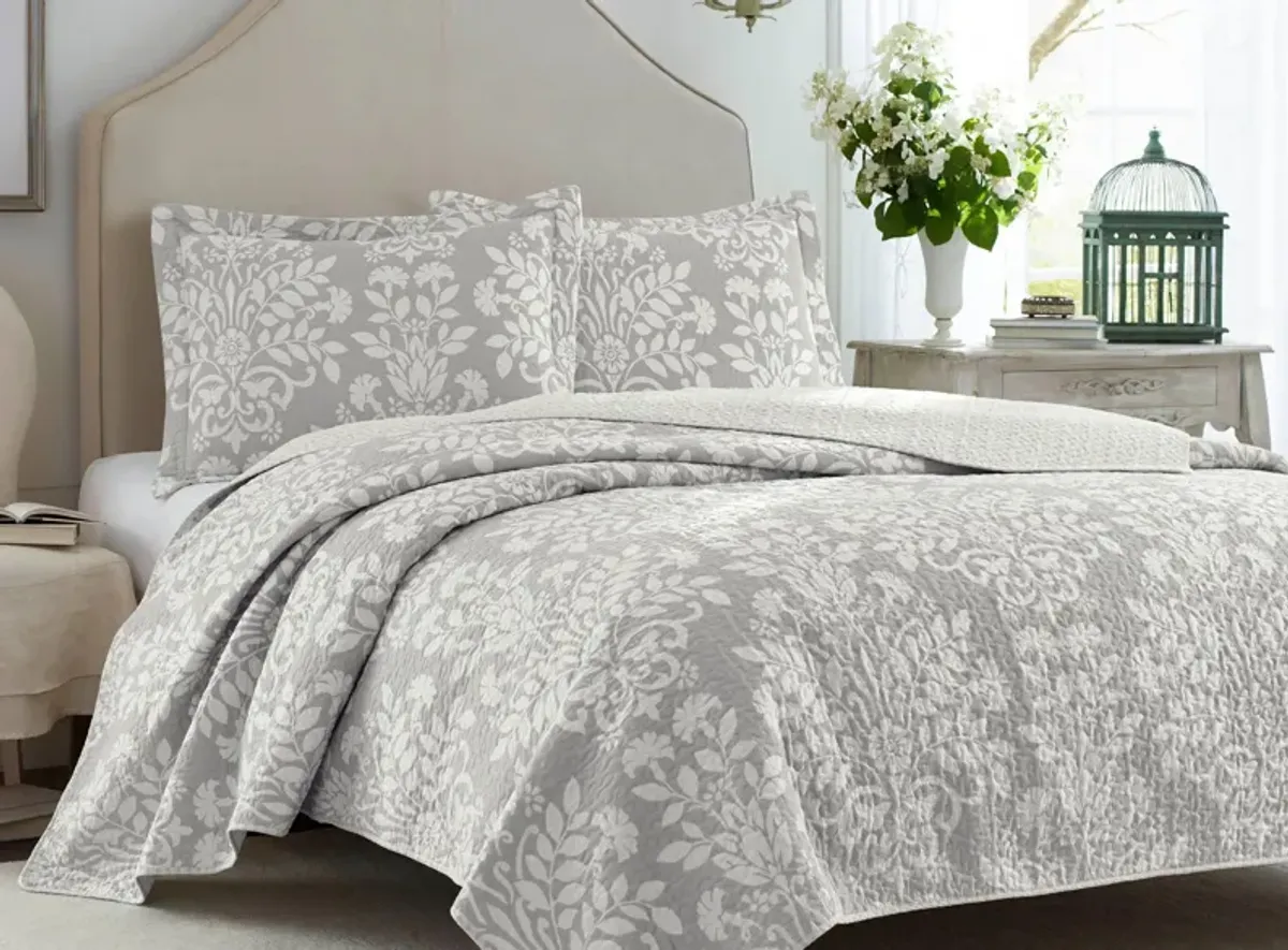 Rowland-2 Piece Quilt Set in DOVE GRAY by Revman International