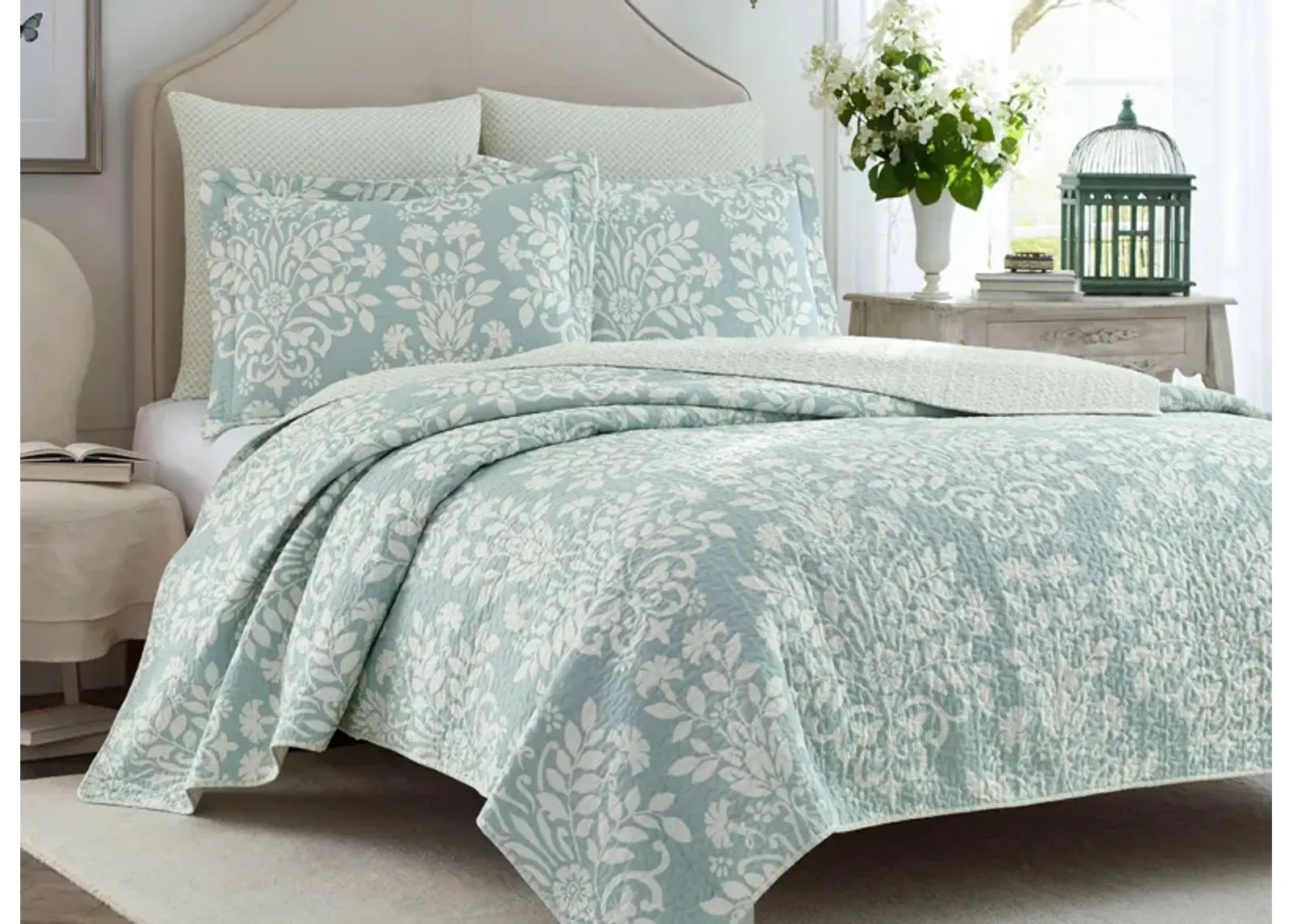 Rowland-2 Piece Quilt Set in BREEZE BLUE by Revman International