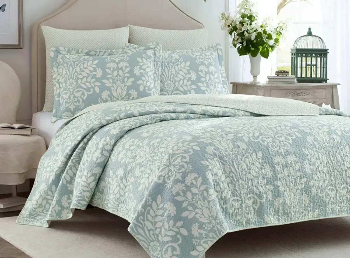 Rowland-2 Piece Quilt Set in BREEZE BLUE by Revman International