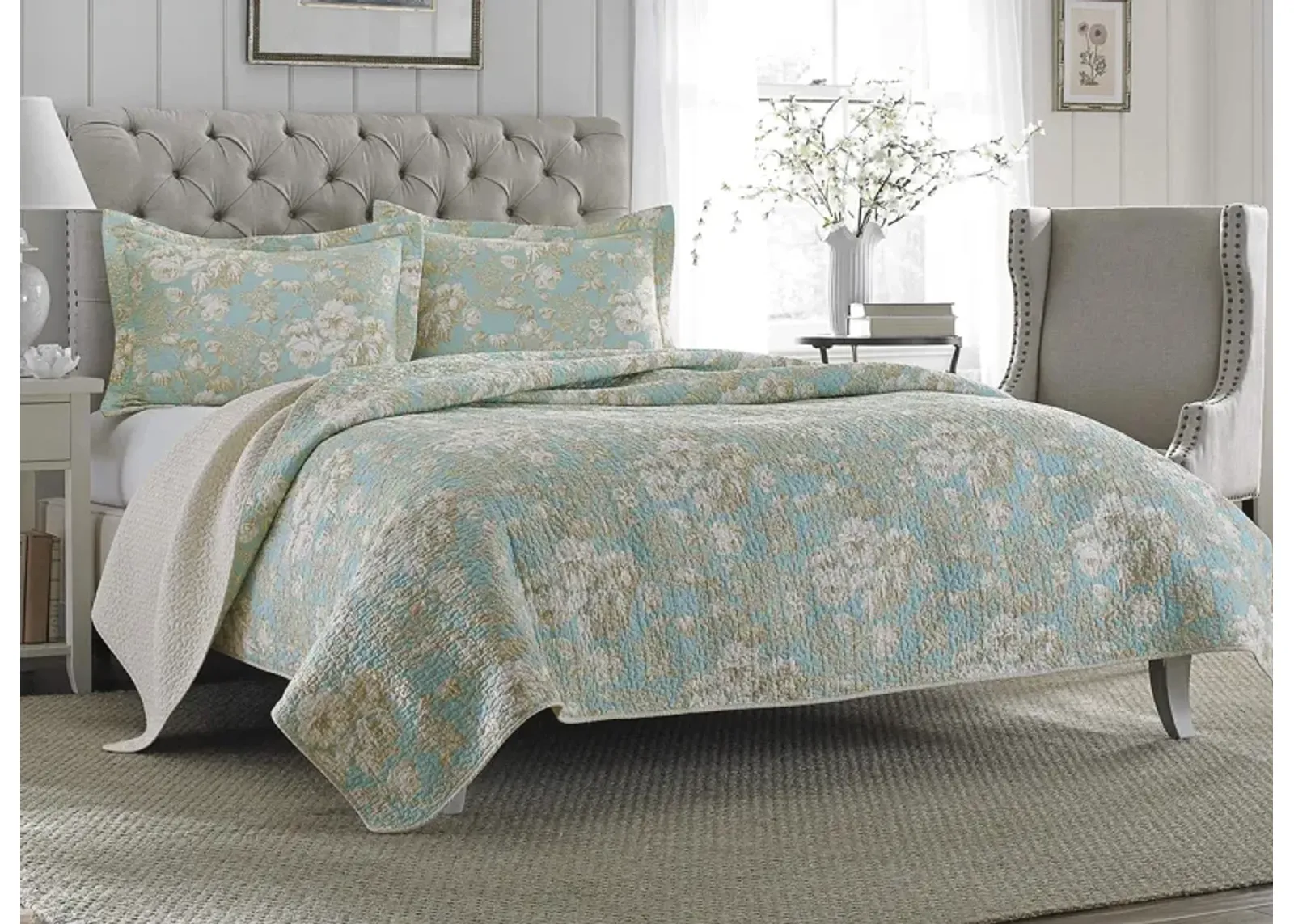 Brompton-3 Piece Quilt Set in SERENE by Revman International