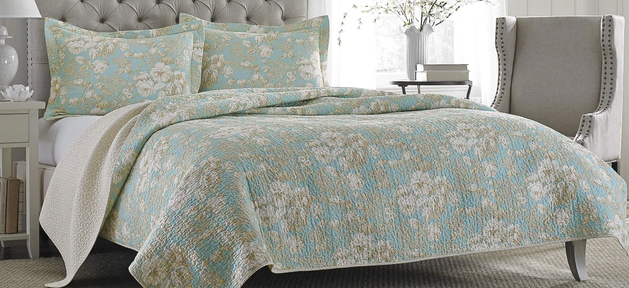 Brompton-3 Piece Quilt Set in SERENE by Revman International