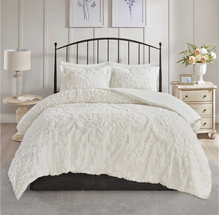 Viola 3-pc. Comforter Set in White by E&E Co Ltd