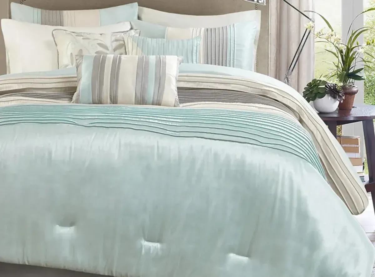 Amherst 7-pc. Comforter Set in Aqua by E&E Co Ltd