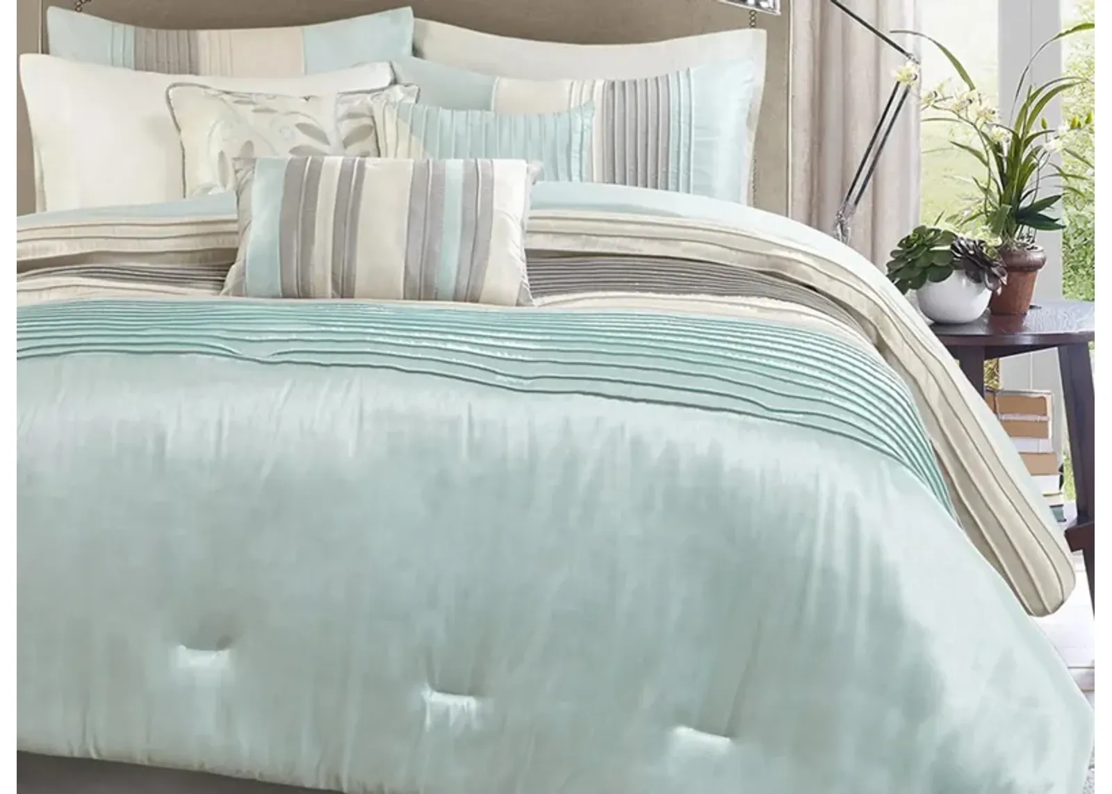 Amherst 7-pc. Comforter Set in Aqua by E&E Co Ltd