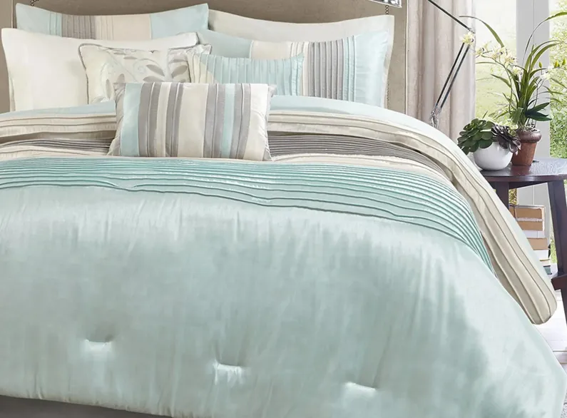 Amherst 7-pc. Comforter Set in Aqua by E&E Co Ltd