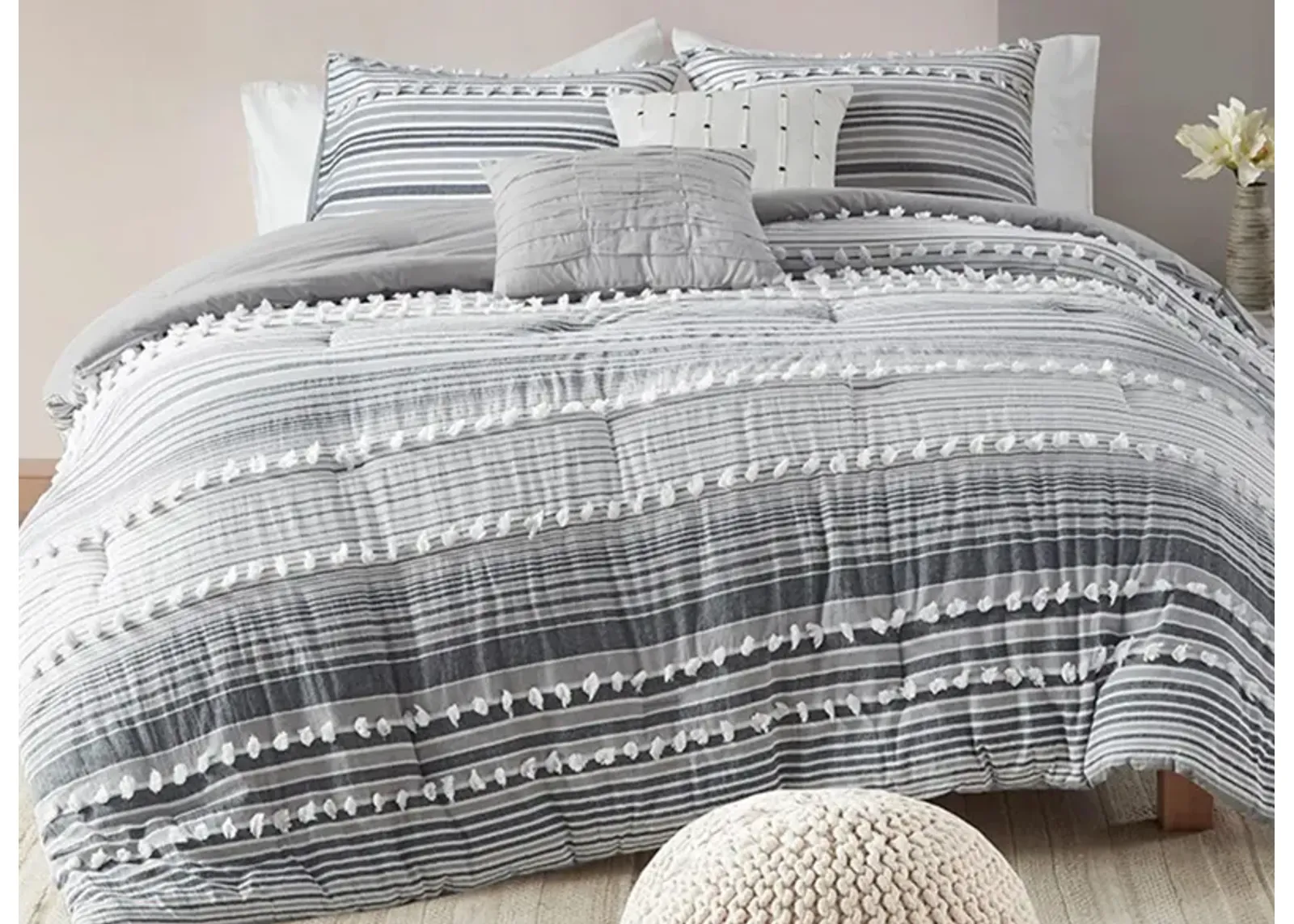 Calum 4-pc. Comforter Set in Gray by E&E Co Ltd