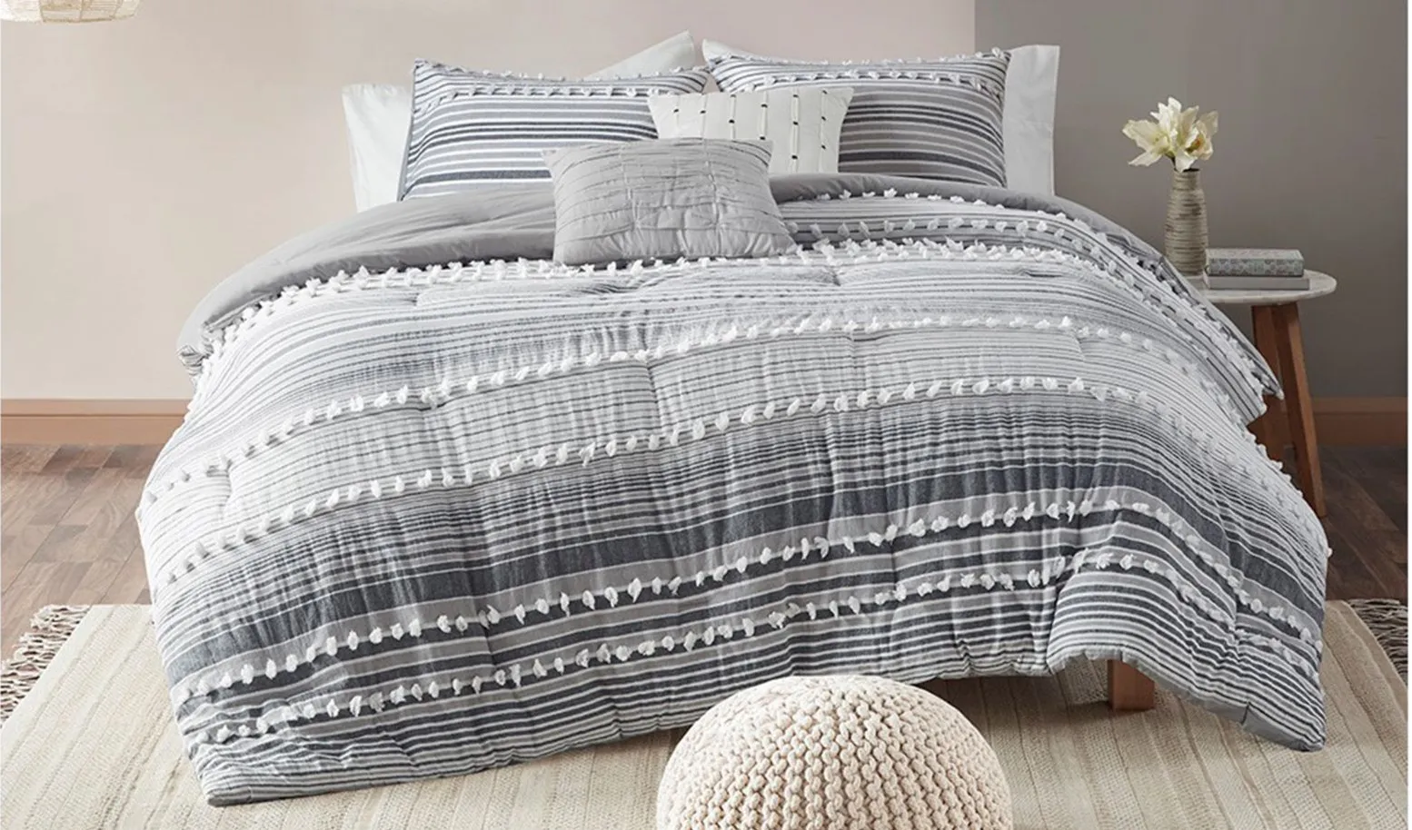 Calum 4-pc. Comforter Set in Gray by E&E Co Ltd