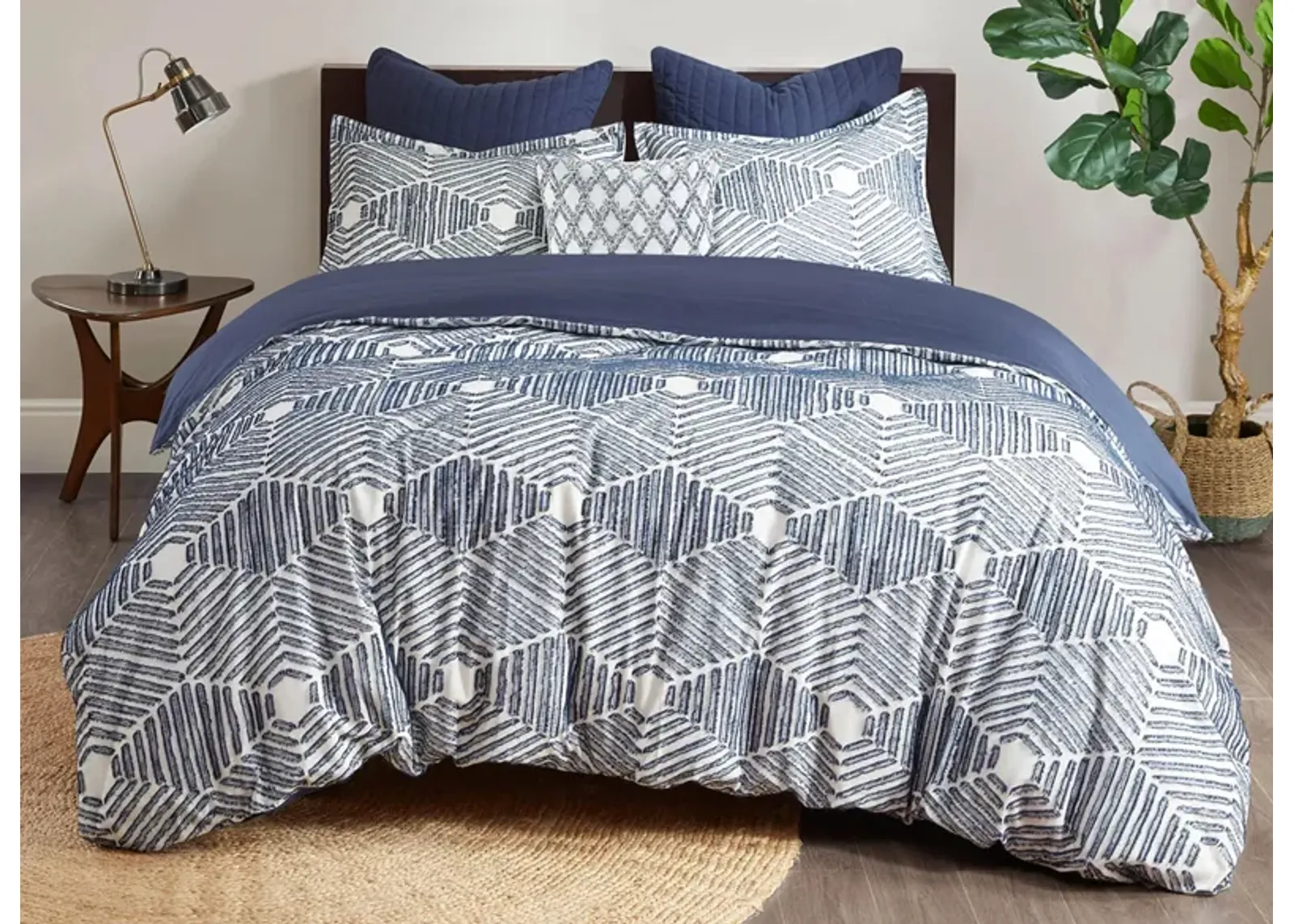 Ellipse 3-pc. Comforter Set in Navy by E&E Co Ltd