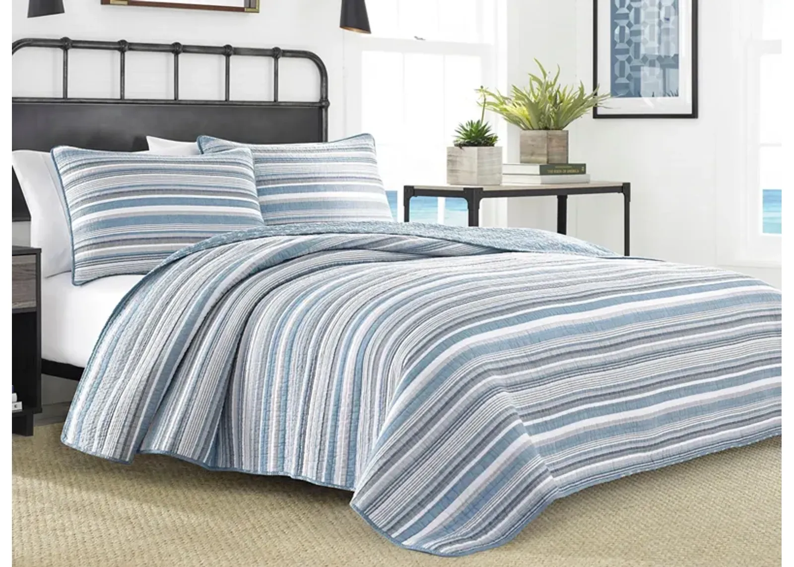 Nautica Jettison 3-pc. Quilt Set in Gray/Blue by Revman International