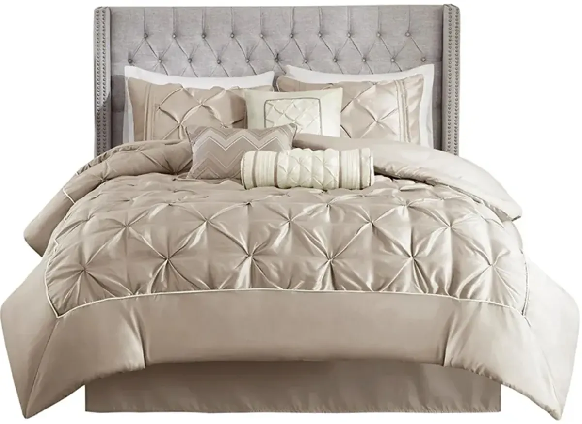 Laurel 7-pc. Comforter Set in Taupe by E&E Co Ltd