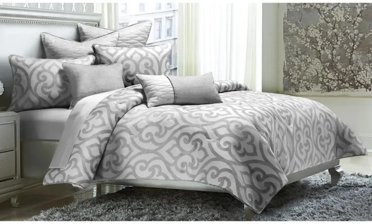 Canterbury 8-pc. Comforter Set in Gray, Silver by Amini Innovation