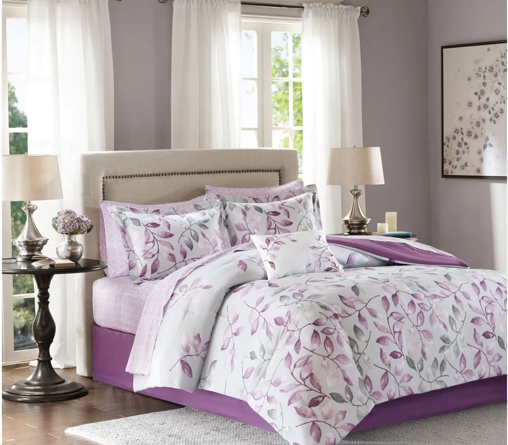 Lafael 9-pc. Comforter and Sheet Set in Purple by E&E Co Ltd