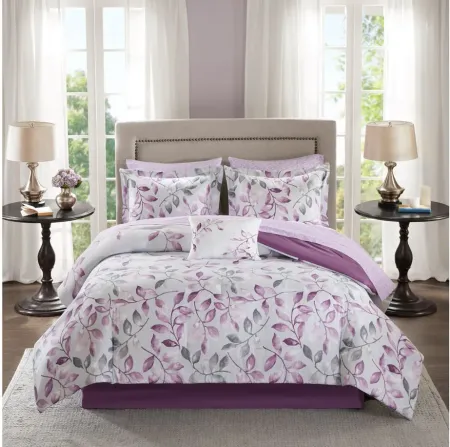 Lafael 9-pc. Comforter and Sheet Set in Purple by E&E Co Ltd