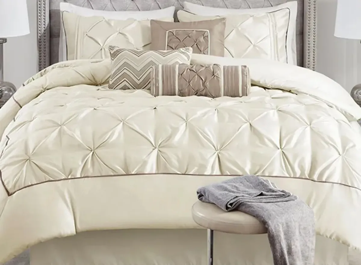 Laurel 7-pc. Comforter Set in Ivory by E&E Co Ltd