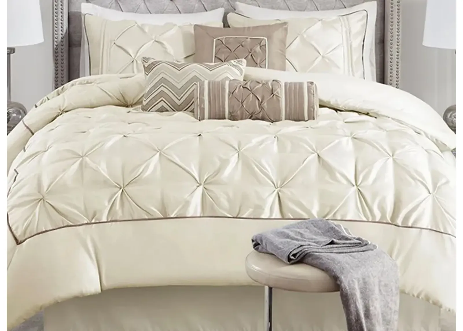 Laurel 7-pc. Comforter Set in Ivory by E&E Co Ltd