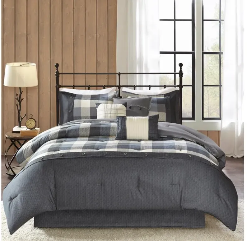 Ridge 7-pc. Comforter Set in Gray by E&E Co Ltd