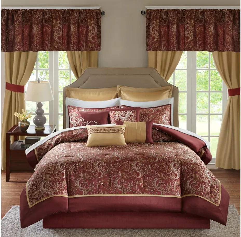 Brystol 24-pc. Comforter Set in Red by E&E Co Ltd