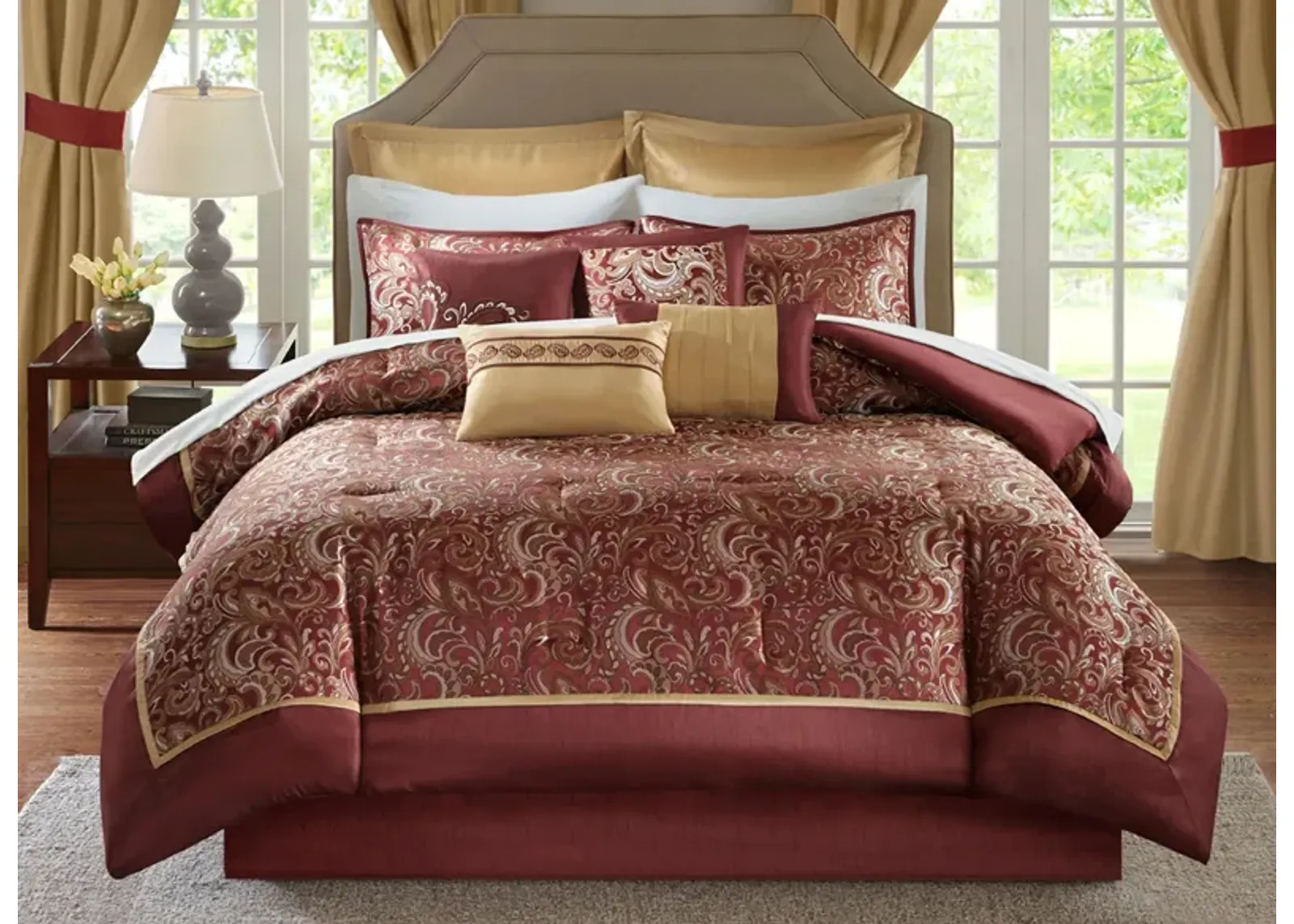 Brystol 24-pc. Comforter Set in Red by E&E Co Ltd