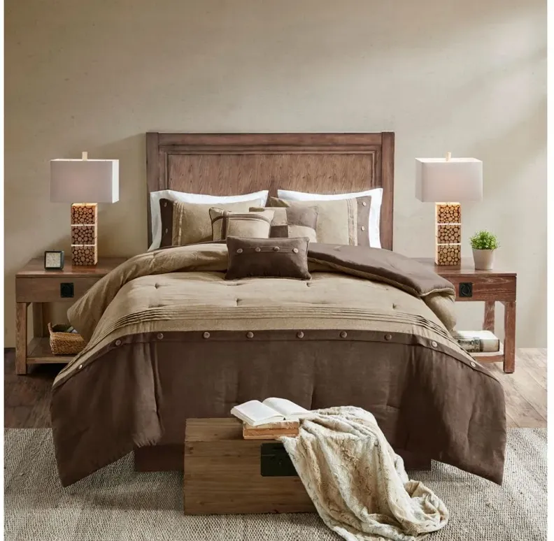 Boone 7-pc. Comforter Set in Brown by E&E Co Ltd